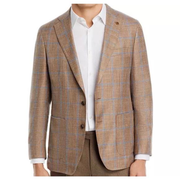 Peter Millar Desert Sand Mason Windowpane Plaid Sport Coat MS24XJ03 NWT 42L - Picture 1 of 6